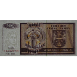 Croatie - Krajina - Pick R1 - 10 dinara - Série AA - 1992 - Etat : NEUF