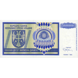Croatie - Krajina - Pick R12 - 10'000'000 dinara - Série AA - 1993 - Etat : NEUF