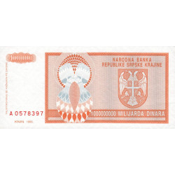 Croatie - Krajina - Pick R17 - 1'000'000'000 dinara - Série A - 1993 - Etat : NEUF