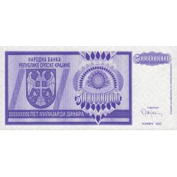 Croatie - Krajina - Pick R18 - 5'000'000'000 dinara - Série A - 1993 - Etat : NEUF