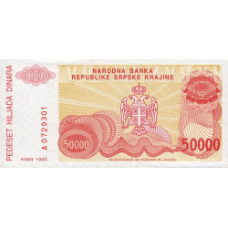 Croatie - Krajina - Pick R21 - 50'000 dinara - Série A - 1993 - Etat : NEUF