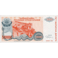 Croatie - Krajina - Pick R24 - 5'000'000 dinara - Série A - 1993 - Etat : NEUF