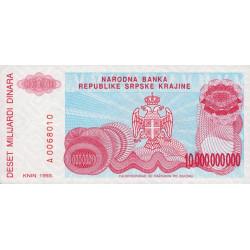 Croatie - Krajina - Pick R28 - 10'000'000'000 dinara - Série A - 1993 - Etat : NEUF
