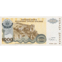 Croatie - Krajina - Pick R30 - 1'000 dinara - Série A - 1994 - Etat : NEUF