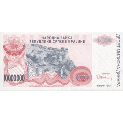 Croatie - Krajina - Pick R34 - 10'000'000 dinara - Série A - 1994 - Etat : NEUF