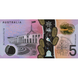 Australie - Pick 62 - 5 dollars - Série BC - 2016 - Polymère - Etat : NEUF