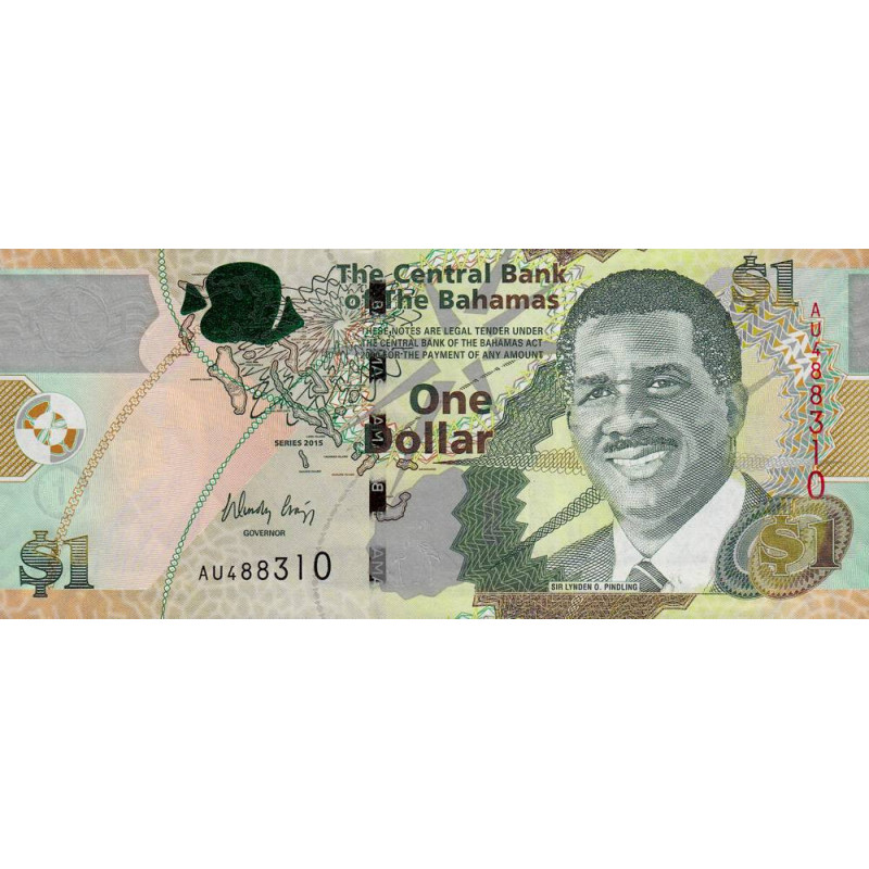 Bahamas - Pick 71A - 1 dollar - Série AU - 2015 - Etat : NEUF