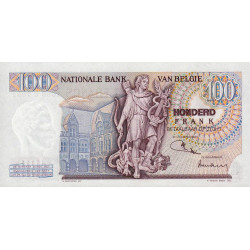 Belgique - Pick 134b_2 - 100 francs - 27/08/1971 - Etat : NEUF
