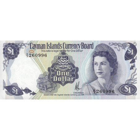 Caimans (îles) - Pick 5a - 1 dollar  - Série A/3 - 1974 (1981) - Etat : NEUF