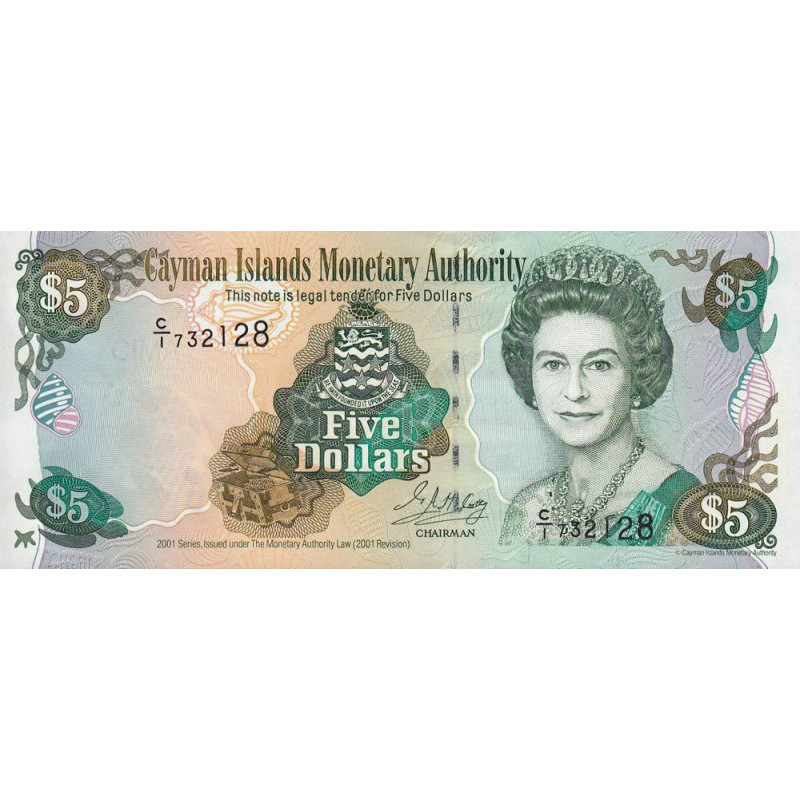 Caimans (îles) - Pick 27 - 5 dollars  - Série C/1 - 2001 - Etat : NEUF