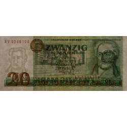 Allemagne RDA - Pick 29b - 20 mark der DDR - 1975 (1986) - Série AV - Etat : SPL