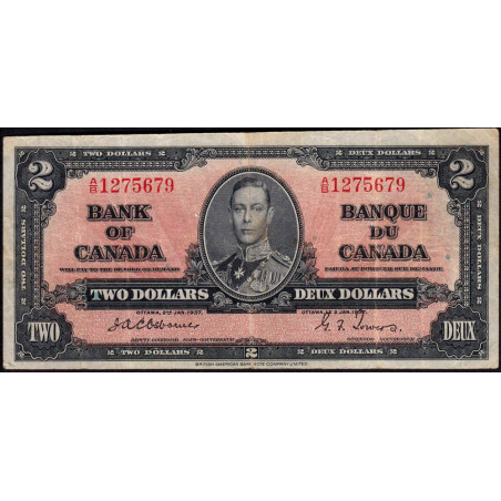 Canada - Pick 59a - 2 dollars - Série A/B - 02/01/1937 - Etat : TTB