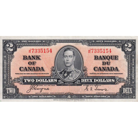 Canada - Pick 59c - 2 dollars - Série J/R - 02/01/1937 (1950) - Etat : TTB+