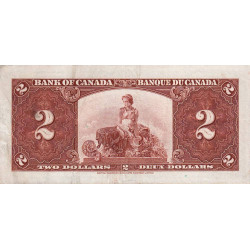 Canada - Pick 59c - 2 dollars - Série J/R - 02/01/1937 (1950) - Etat : TTB+
