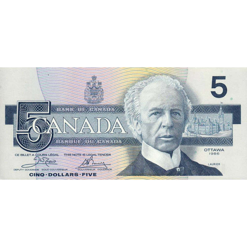 Canada - Pick 95a_1 - 5 dollars - Série ENZ - 1986 - Etat : NEUF