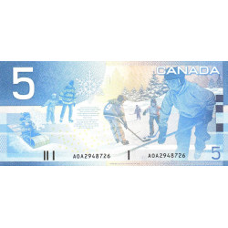 Canada - Pick 101a - 5 dollars - Série AOA - 2001 - Etat : NEUF