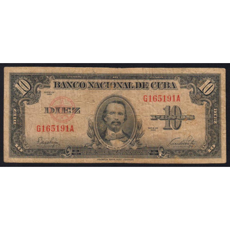 Cuba - Pick 79a - 10 pesos - Série G A - 1949 - Etat : TB