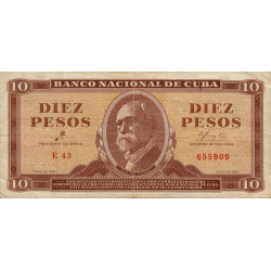 Cuba - Pick 96a - 10 pesos - 1961 - Etat : TTB
