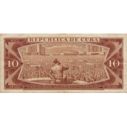Cuba - Pick 96a - 10 pesos - E 43 - 1961 - Etat : TTB