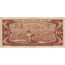 Cuba - Pick 96a - 10 pesos - E 43 - 1961 - Etat : TTB