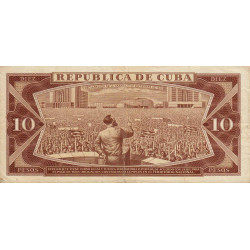 Cuba - Pick 104b - 10 pesos - Série CA 12 - 1978 - Etat : TTB