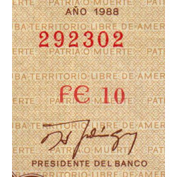 Cuba - Pick 104d_1 - 10 pesos - Série FE 10 - 1988 - Etat : TTB