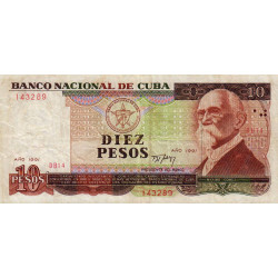 Cuba - Pick 109a - 10 pesos - 1991 - Etat : TB