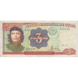 Cuba - Pick 113 - 3 pesos - 1995 - Etat : SUP