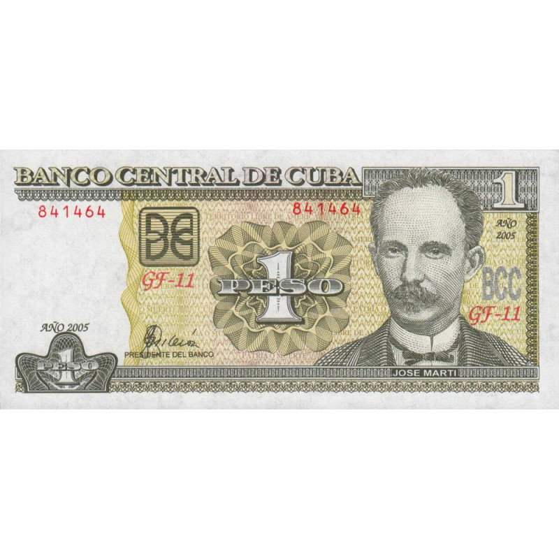 Cuba - Pick 121e - 1 peso - Série GF-11 - 2005 - Etat : NEUF