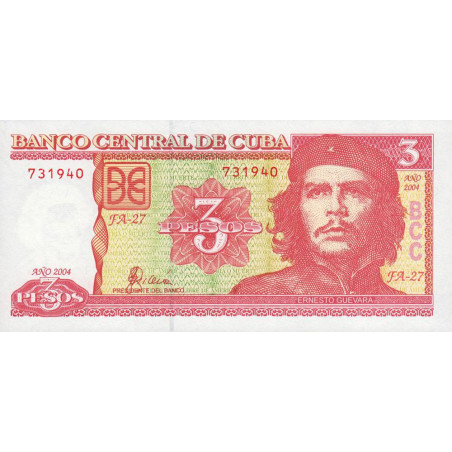 Cuba - Pick 127a - 3 pesos - Série FA-27 - 2004 - Etat : NEUF