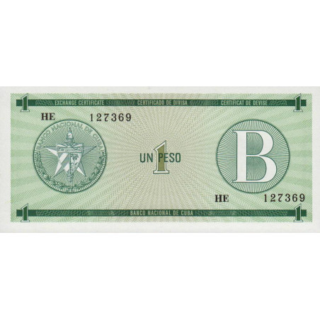 Cuba - Pick FX 6 - 1 peso - Emission B - Série HE - 1985 - Etat : NEUF