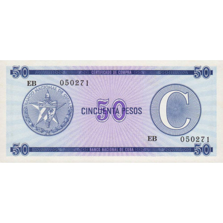 Cuba - Pick FX 24 - 50 pesos - Emission C - Série EB - 1991 - Etat : NEUF