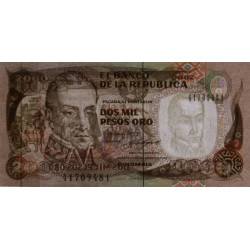 Colombie - Pick 433b - 2'000 pesos oro - 17/12/1988 - Etat : NEUF