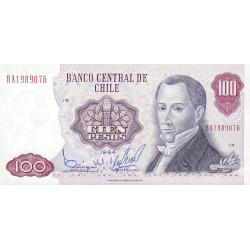 Chili - Pick 152b_8 - 100 pesos - Série BA - 1984 - Etat : NEUF