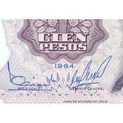 Chili - Pick 152b_8 - 100 pesos - Série BA - 1984 - Etat : NEUF