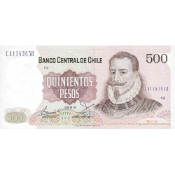 Chili - Pick 153b_8 - 500 pesos - Série CA - 1989 - Etat : NEUF