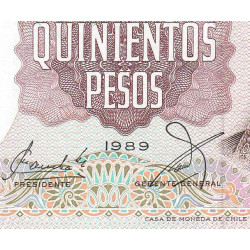 Chili - Pick 153b_8 - 500 pesos - Série CA - 1989 - Etat : NEUF