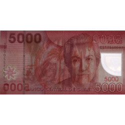 Chili - Pick 163a - 5'000 pesos - Série CE - 2009 - Polymère - Etat : TTB