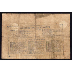 Paris - Société Générale - Jer 75.02B - 2 francs - 18/11/1871 - Etat : B+