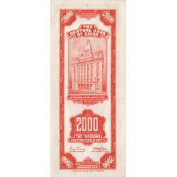 Chine - Central Bank of China - Pick 340 - 2'000 customs gold units - 1947 - Etat : pr.NEUF