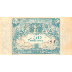 Nîmes - Pirot 92-1 - 50 centimes - Série 1 - 04/06/1915  - Emission 1915-1920 - Petit numéro - Etat : pr.NEUF