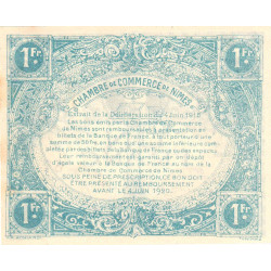 Nîmes - Pirot 92-6 - 1 franc - Série 1 - 04/06/1915 - Emission 1915-1920 - Petit numéro - Etat : SUP+ à SPL