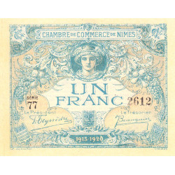 Nîmes - Pirot 92-11 - 1 franc - Série 77 - 04/06/1915  - Emission 1915-1920 - Etat : pr.NEUF