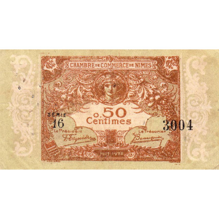 Nîmes - Pirot 92-12 - 50 centimes - Série 16 - 04/06/1915  - Emission 1917-1922 - Etat : TB+