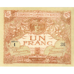 Nîmes - Pirot 92-14 - 1 franc - Série 1 - 04/06/1915  - Emission 1917-1922 - Petit numéro - Etat : NEUF