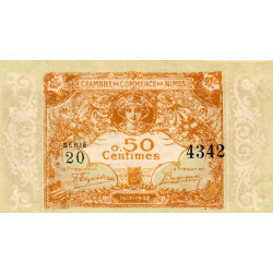 Nîmes - Pirot 92-17 - 50 centimes - Série 20 - Emission 1917-1922 - Etat : SUP+