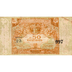 Nîmes - Pirot 92-17 - 50 centimes - Série 23 - Emission 1917-1922 - Etat : TTB