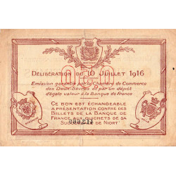 Niort - Deux-Sèvres - Pirot 93-6 - 50 centimes - 10/07/1916 - Etat : TB
