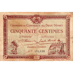 Niort - Deux-Sèvres - Pirot 93-6 - 50 centimes - 10/07/1916 - Etat : B+