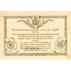 Niort - Deux-Sèvres - Pirot 93-8 - 1 franc - 10/07/1916 - Etat : SUP